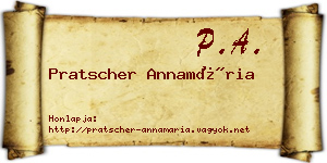 Pratscher Annamária névjegykártya